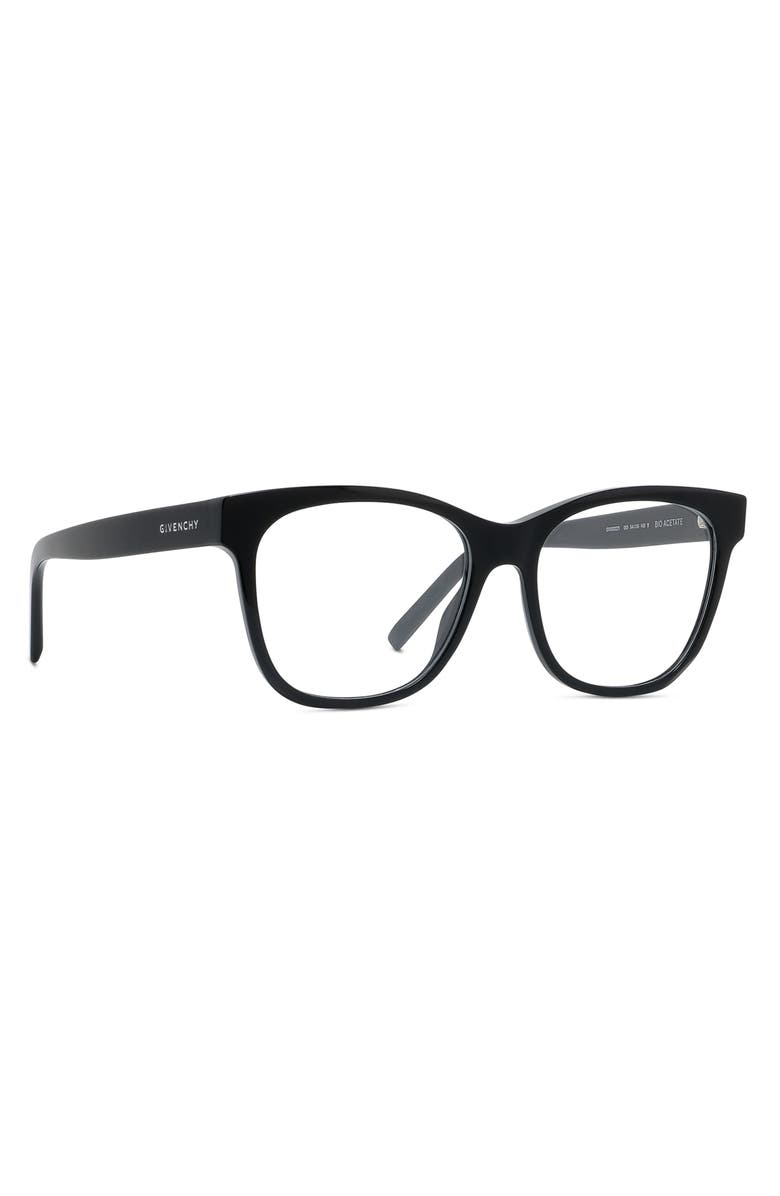 Givenchy GV Day 54mm Geometric Optical Glasses, Alternate, color, Shiny Black