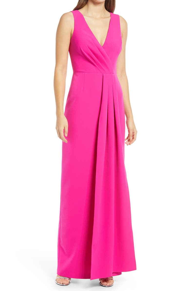 Vince Camuto Sleeveless V-Neck Gown, Main, color, 