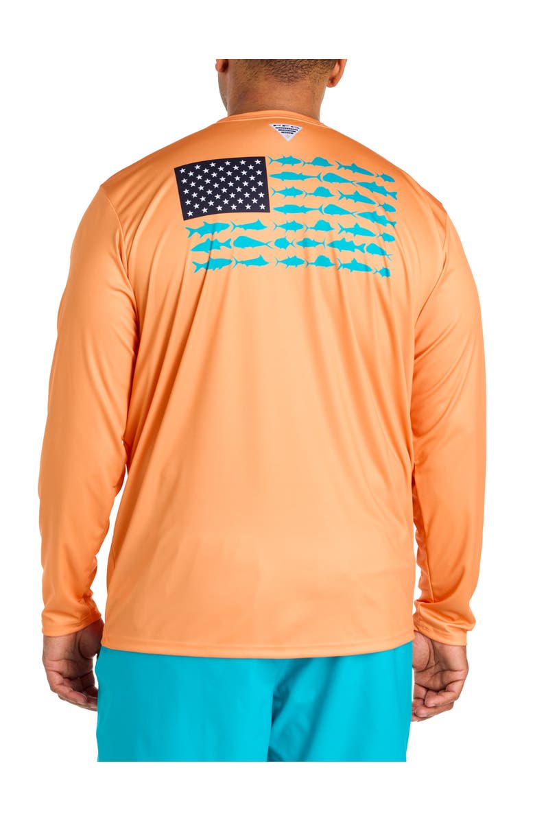Columbia Big & Tall Terminal Tackle PFG Fish Flag Long-Sleeve T-Shirt, Main, color, Bright Nectar