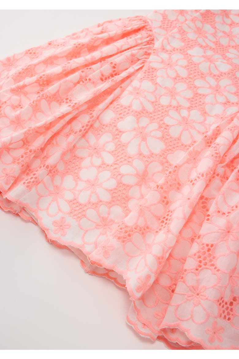 Holly Cotton Embroidered Mini Dress, Alternate, color, Coral