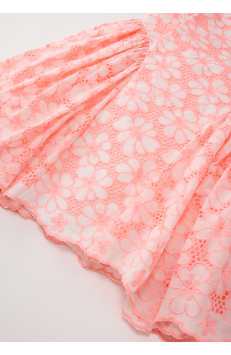 Marlo Kids Holly Cotton Embroidered Mini Dress, Alternate, color, Coral