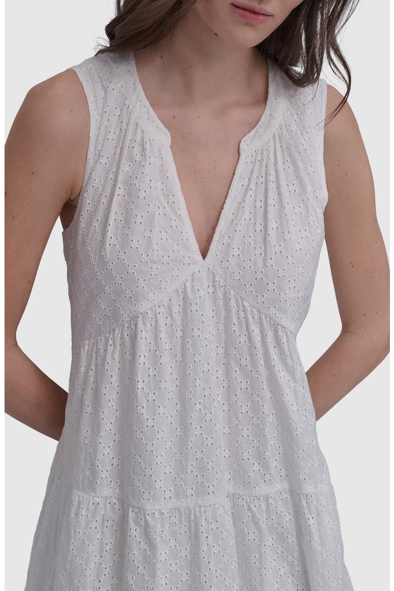 Sleeveless Eyelet Dress, Alternate, color, CLOVER WHITE