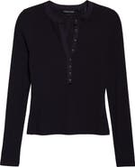 Veronica Beard Drexler Knit Henley Top