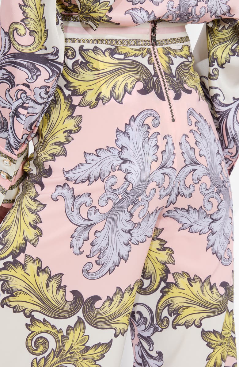 Alice + Olivia Athena Scarf Print Wide Leg Pants, Alternate, color, 