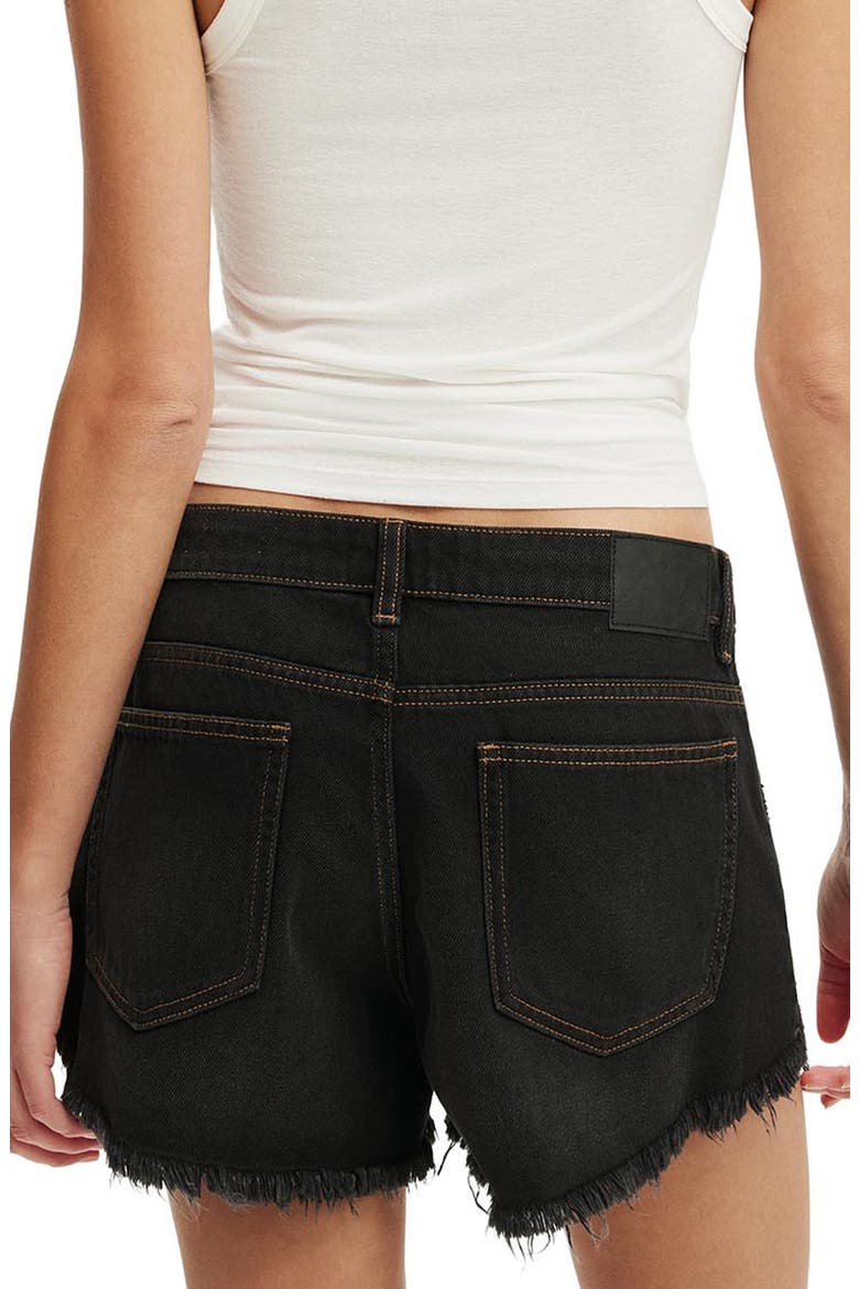 Saturday Low Rise Denim Cutoff Shorts, Alternate, color, DRIFT BLACK