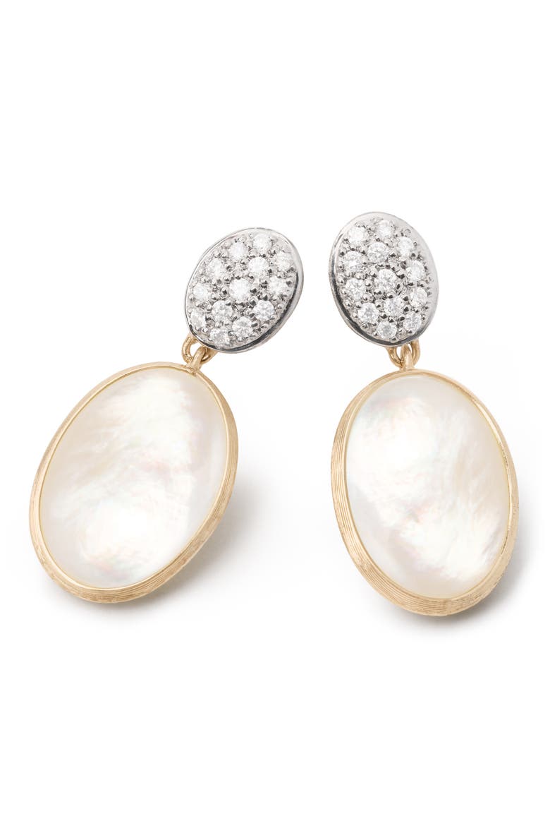 Siviglia 18K Yellow Gold, Diamond & Mother-of-Pearl Drop Earrings, Alternate, color, YL/ WH GOLD