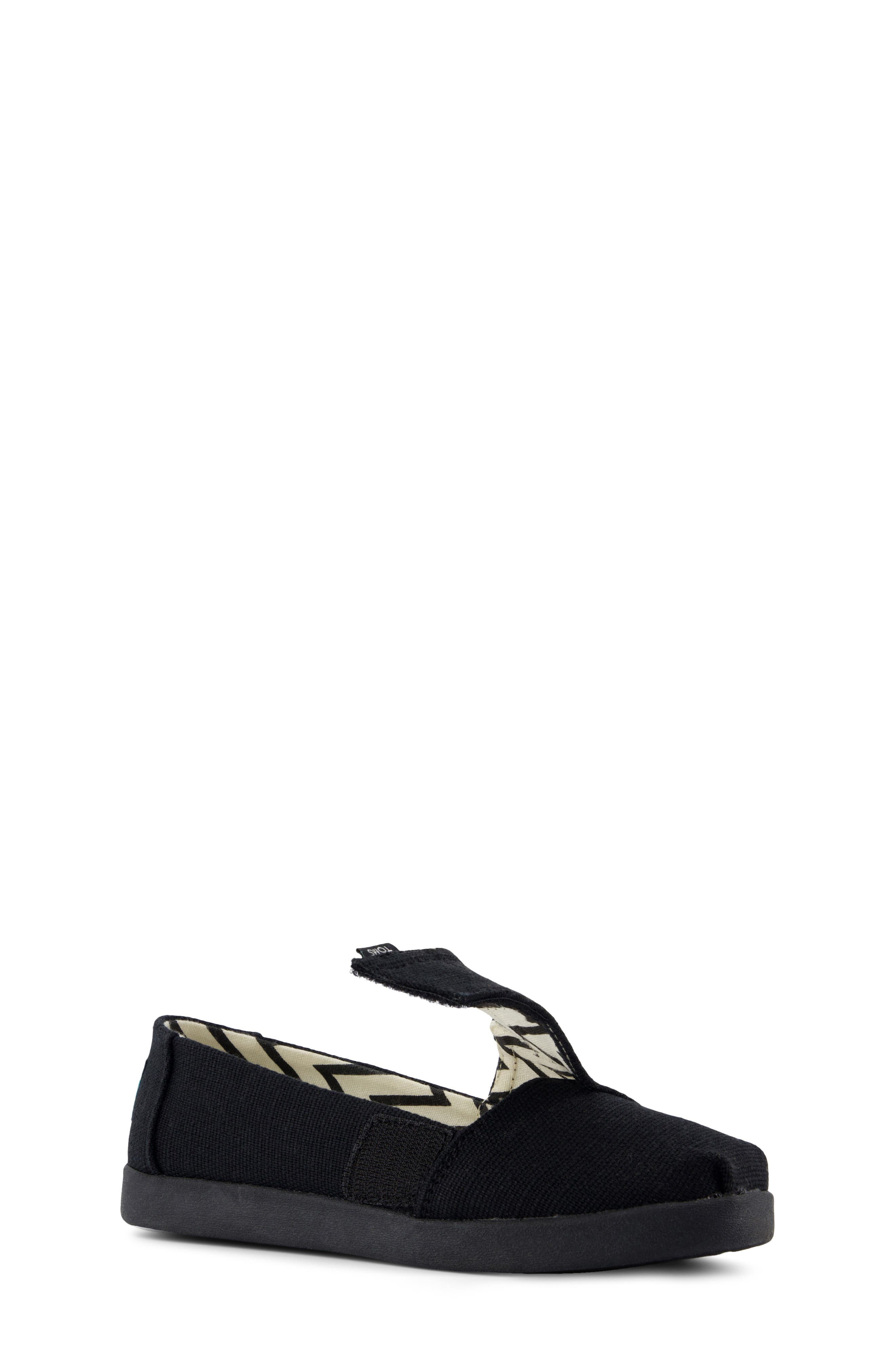 TOMS Kids
 Alpargata Sneaker, Alternate, color, Black