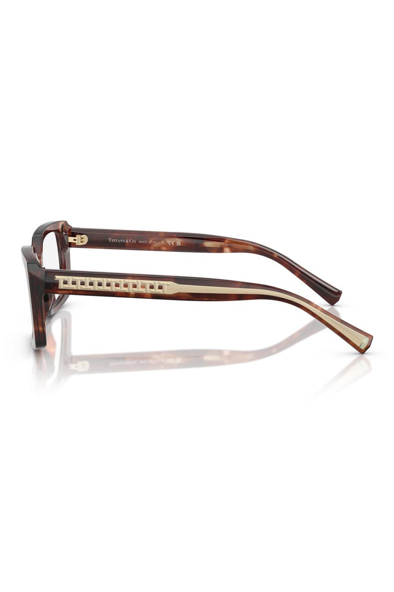 52mm Rectangular Optical Glasses, Alternate, color, SPOTTED BROWN/ DEMO LENS