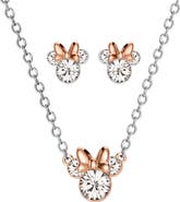 Disney Crystal Necklace and Matching Stud Earrings