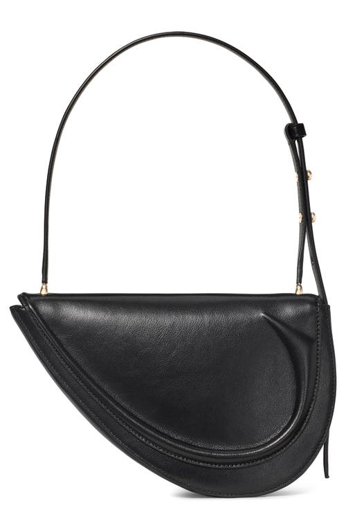 Kate Spade New York The Spade Fine Grain Leather Shoulder Bag In Black