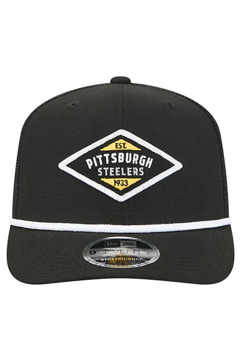 Men's New Era  Black Pittsburgh Steelers Team 9SEVENTY Adjustable Hat, Alternate, color, Black