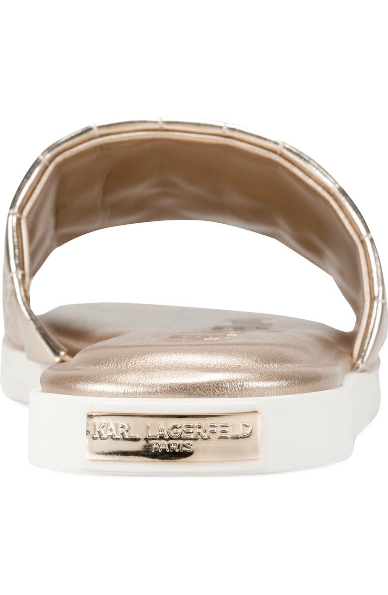 KARL LAGERFELD PARIS Carenza Macaron Slide Sandal, Alternate, color, White Gold