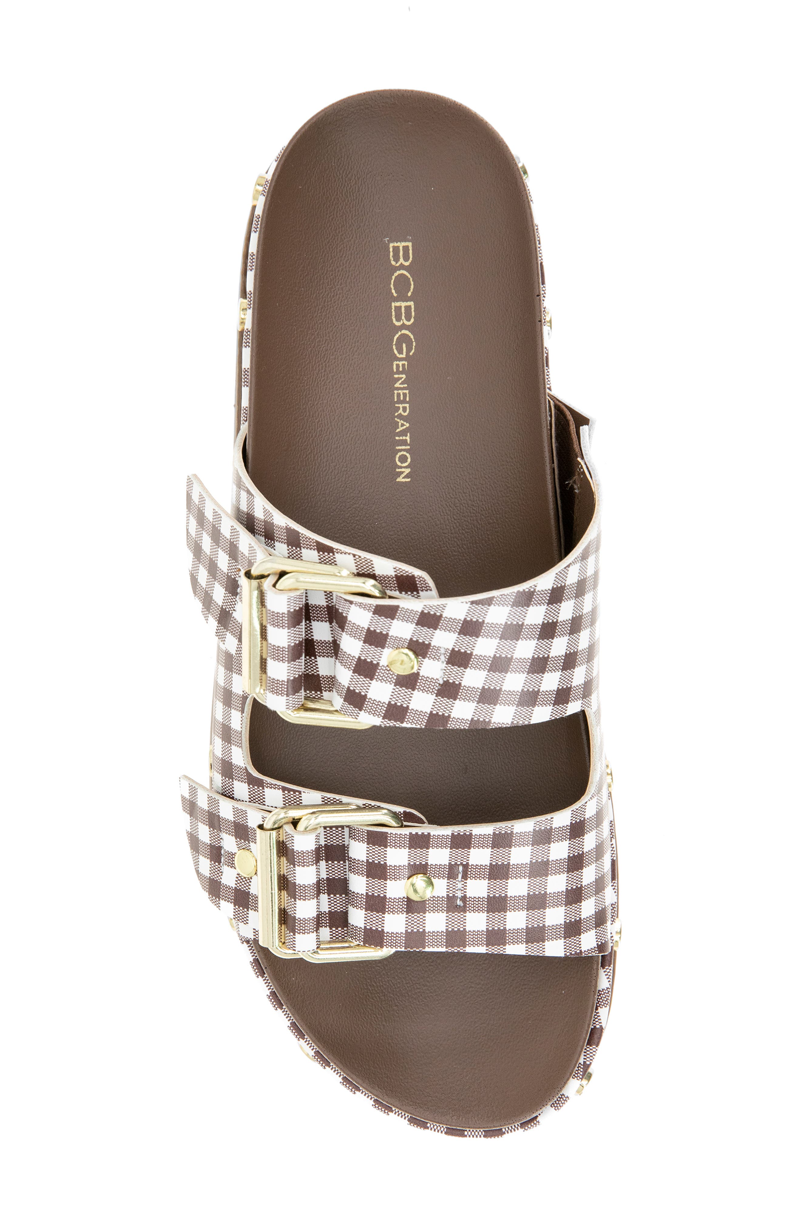 BCBGeneration Bamba Slide Sandal, Alternate, color, Brown/ White