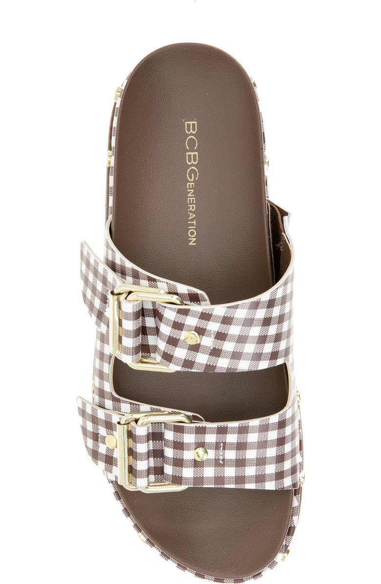 BCBGeneration Bamba Slide Sandal, Alternate, color, Brown/ White