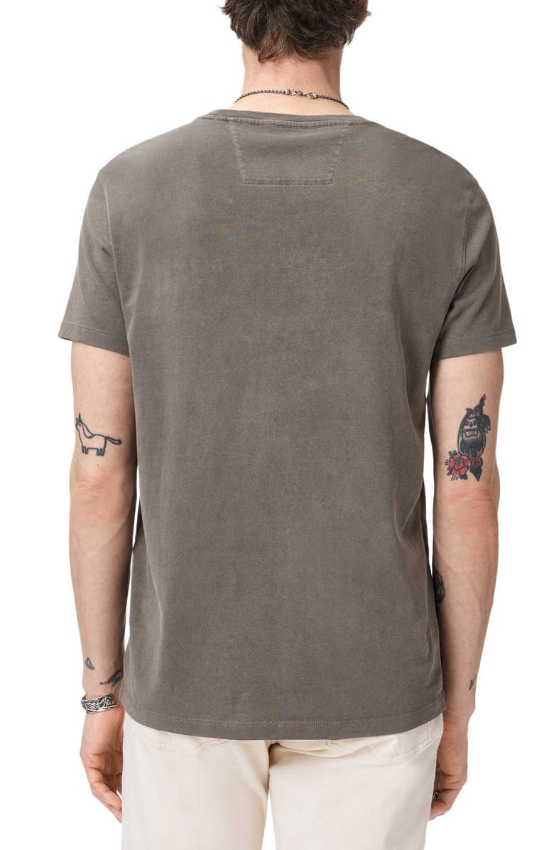 John Varvatos Embroidered Monogram Organic Cotton T-Shirt, Alternate, color, Flagstone Grey