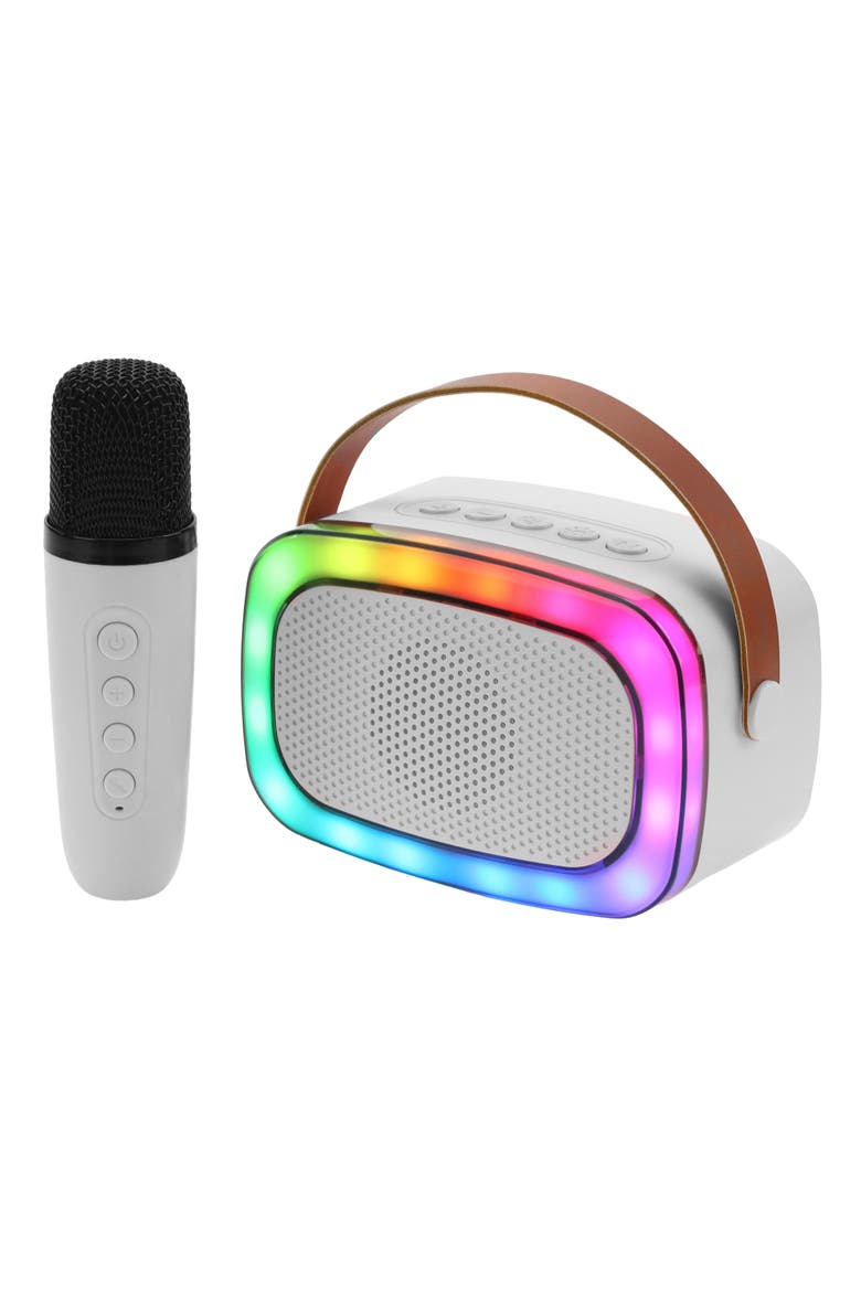 Rechargable Mini Karaoke Speaker Wireless Microphone, Main, color, White