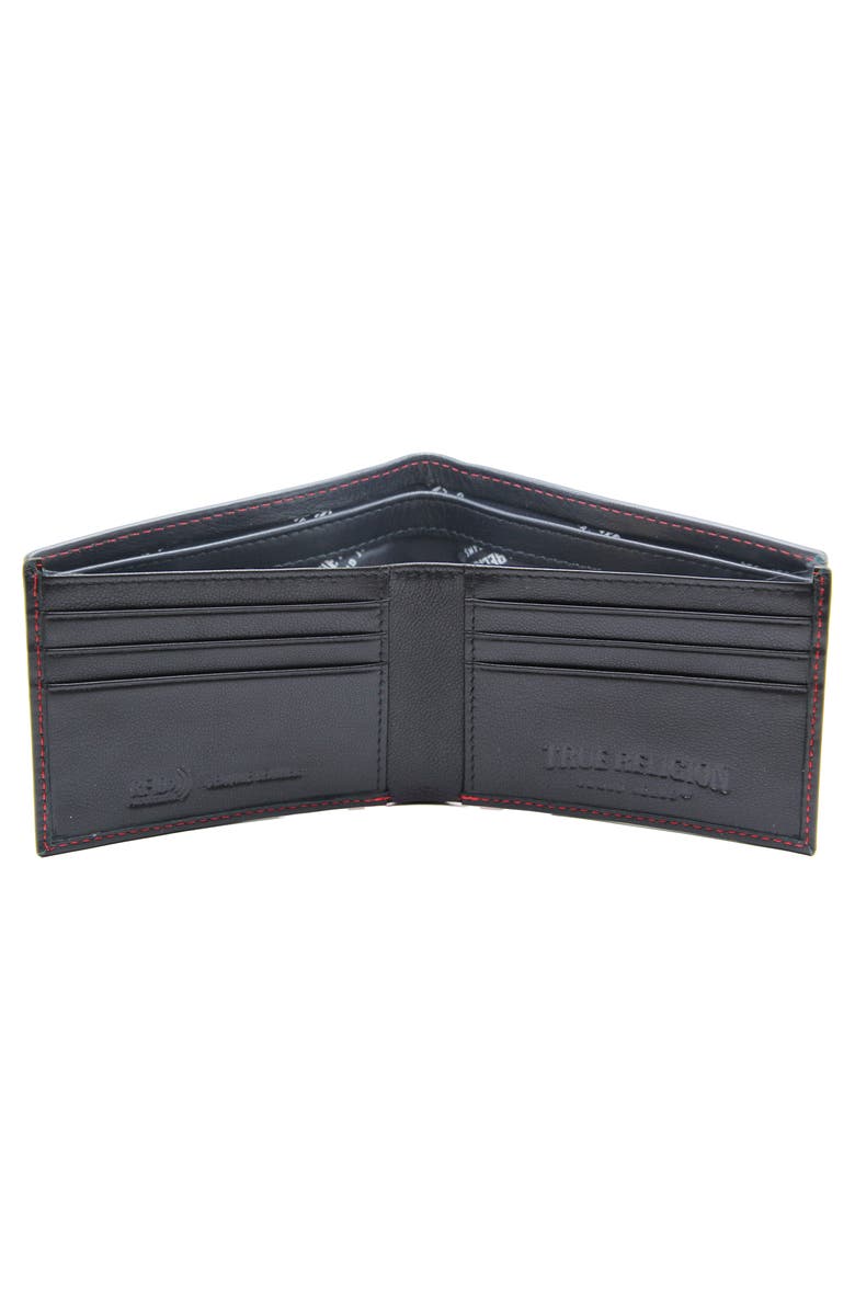 True Religion Chani Bifold Leather Wallet, Alternate, color, Black