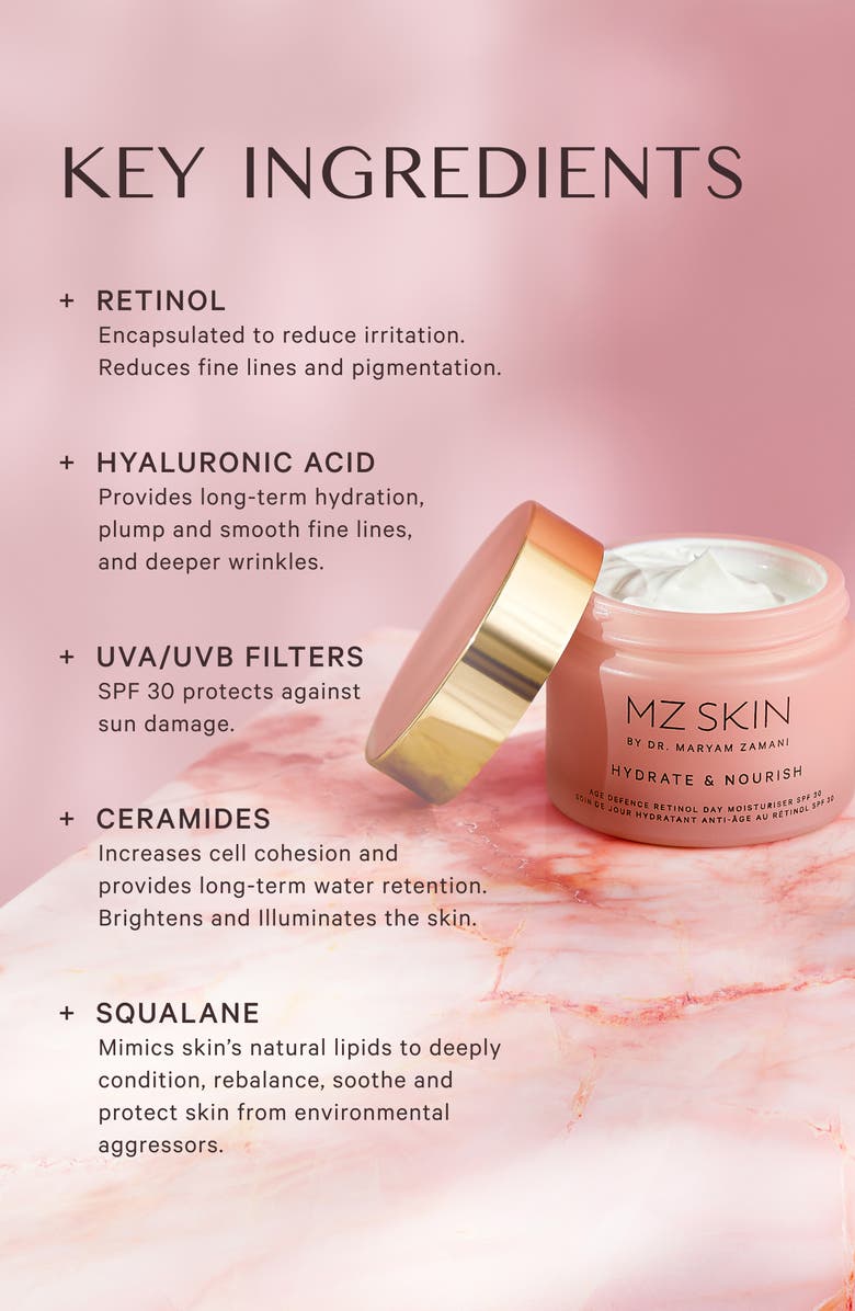 MZ Skin Hydrate & Nourish Age Defense Retinol Moisturizer SPF 30, Alternate, color, 