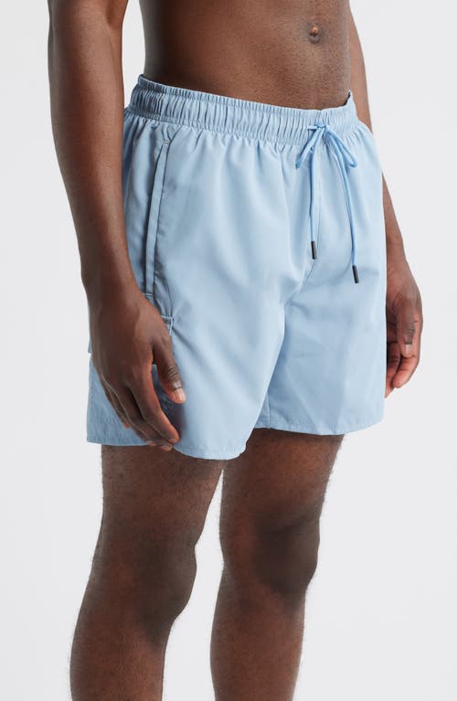 Hugo Boss Boss Solid Stretch Swim Trunks In Blue