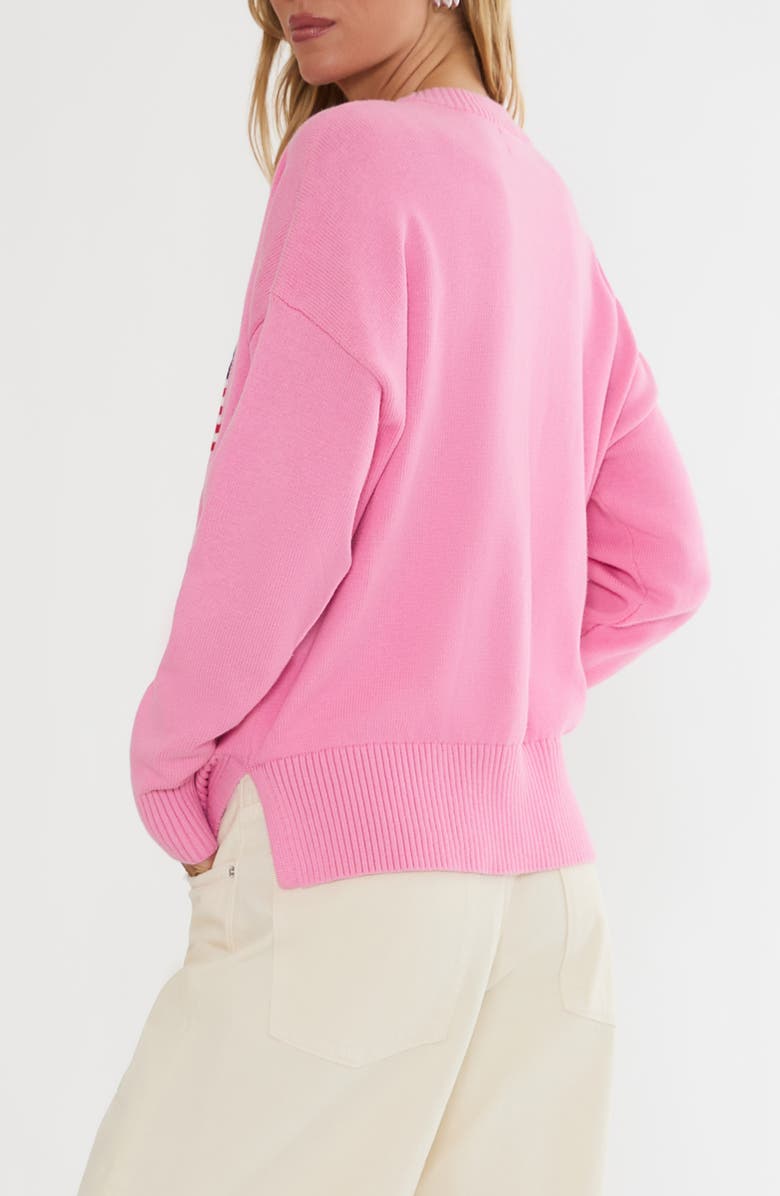 Beach Riot Callie Crewneck Sweater, Alternate, color, Prism Pink Americana