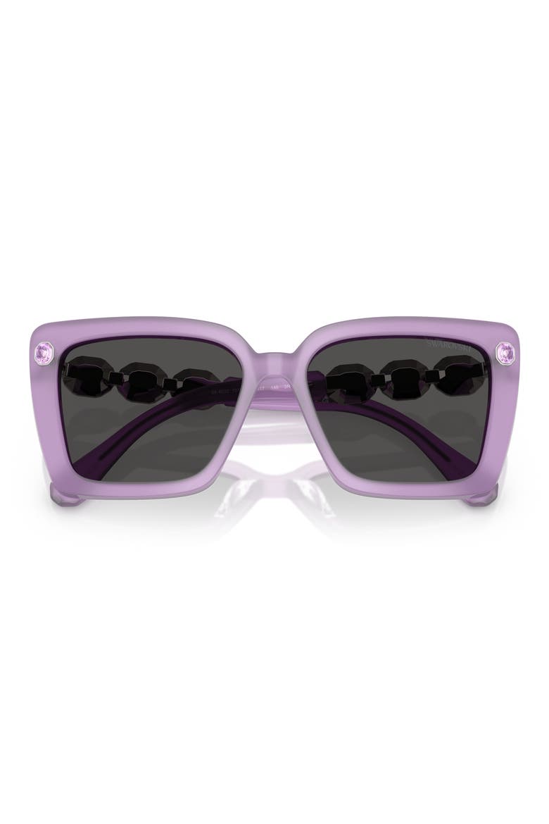 55mm Square Sunglasses, Alternate, color, MILKY LILAC/ DARK GREY