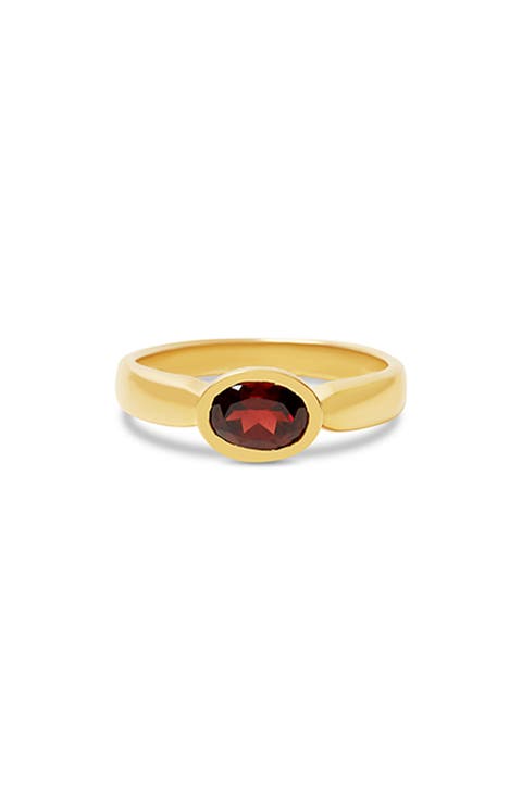 Oval Semiprecious Stone Ring