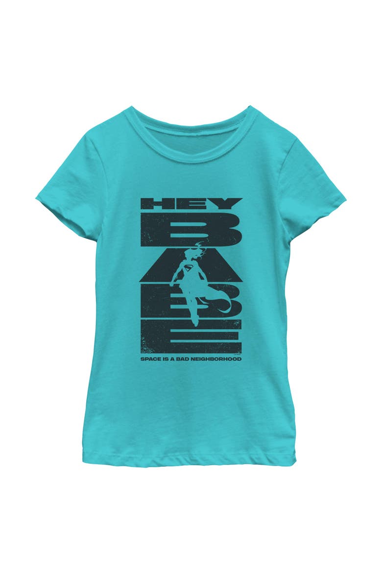 Girl's Supergirl Hey Babe Kara Silhouette  Graphic T-Shirt, Main, color, Tahiti Blue