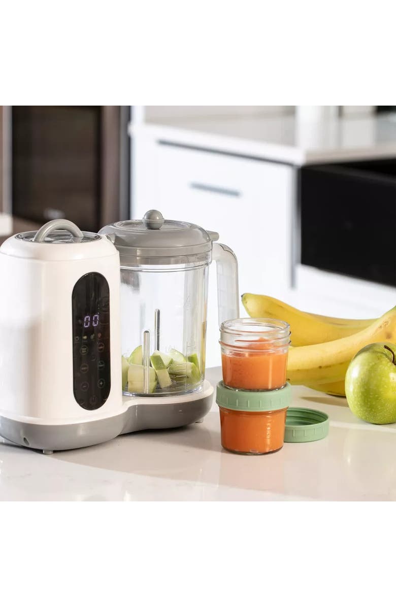 Sperric Glass Baby Food Storage Jars with Compact Baby Food Steamer and Blender Set, Alternate, color, White