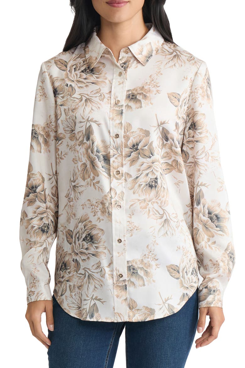 Button-Up Shirt, Main, color, JONES WHITE MULTI