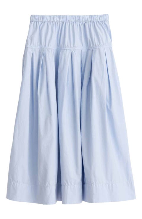 Paper Poplin Pull-On Midi Skirt