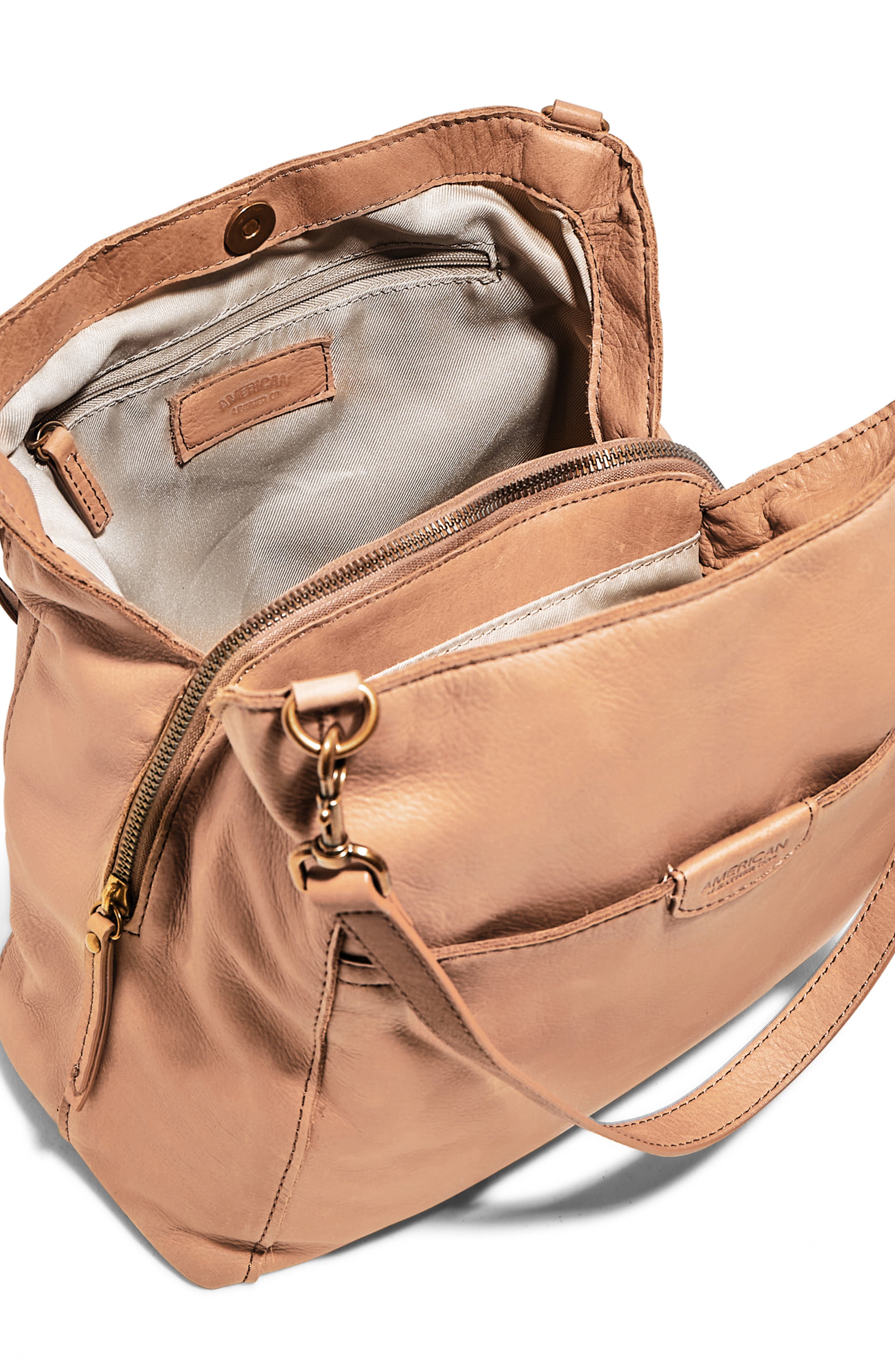 Austin Leather Bucket Bag, Alternate, color, NUTMEG SMOOTH