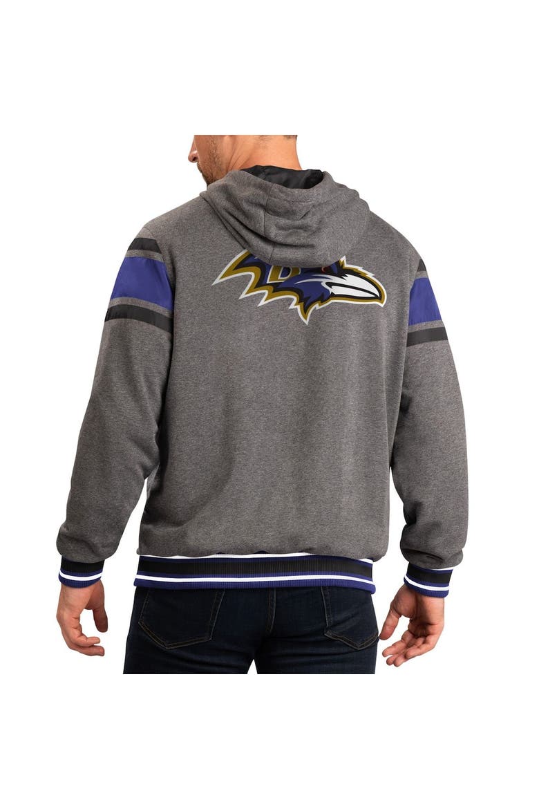 Men's G-III Sports by Carl Banks Purple/Gray Baltimore Ravens Extreme Full Back Reversible Hoodie Full-Zip Jacket, Alternate, color, Purple