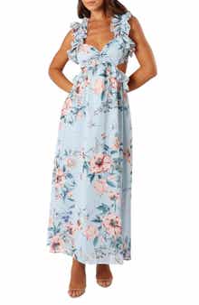 Petal & Pup Lucah Floral Print Ruffle Dress