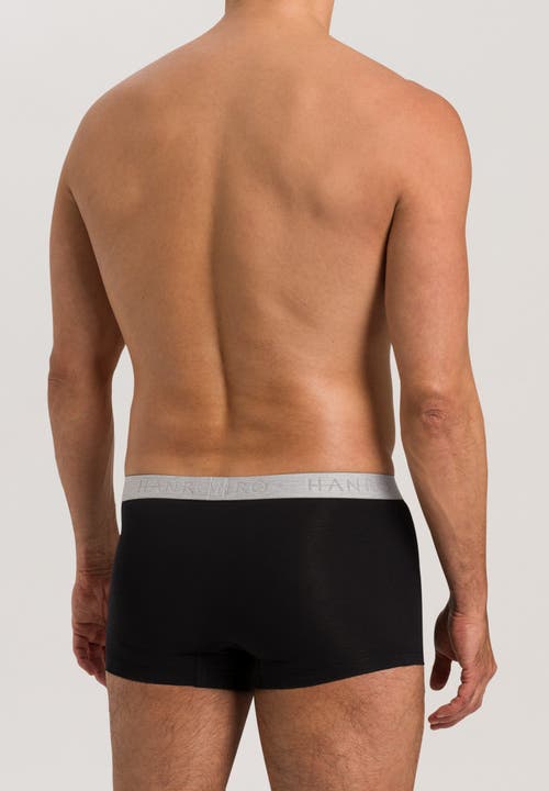 Hanro Cotton Essentials 2-pack Cotton Boxer Briefs In Black