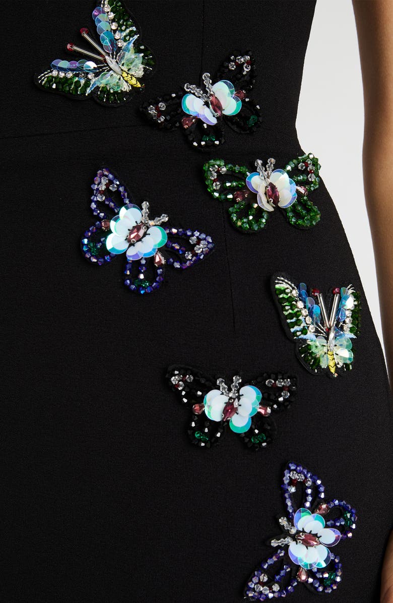 HELSI Hailey Sequin Butterfly Strapless Cocktail Dress, Alternate, color, Black