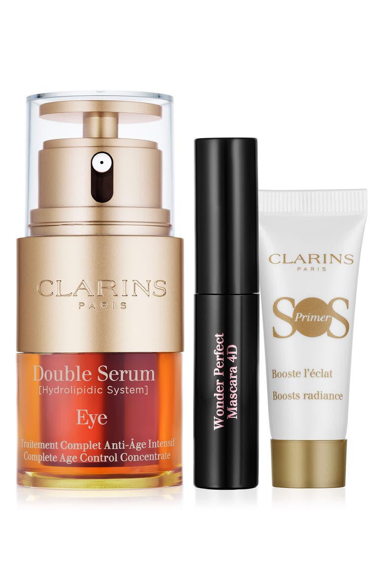 Clarins Double Serum Eye Firming & Hydrating Anti-Aging Skin Care Set (Limited Edition) $107 Value, Main, color, 