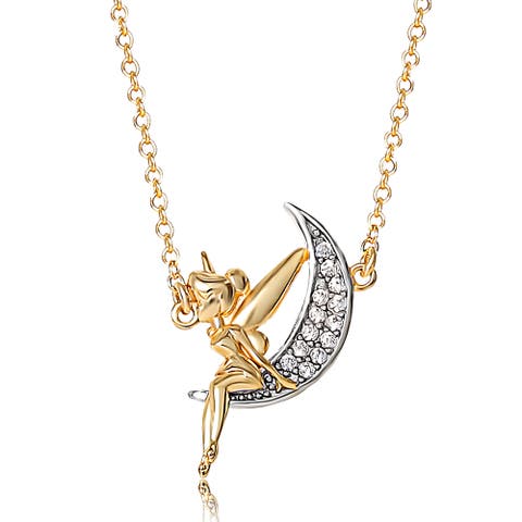 Tinker Bell On The Moon Pendant Necklace, 18-inch