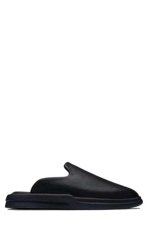Lusso Cloud Men's Pelli Leather Slides In Jet Black/matte
