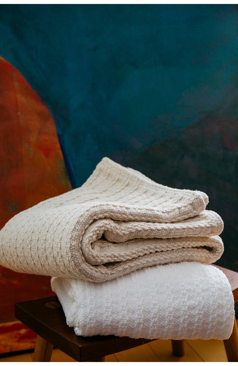 Evangeline Baby Blanket Cable Knits, Alternate, color, Natural