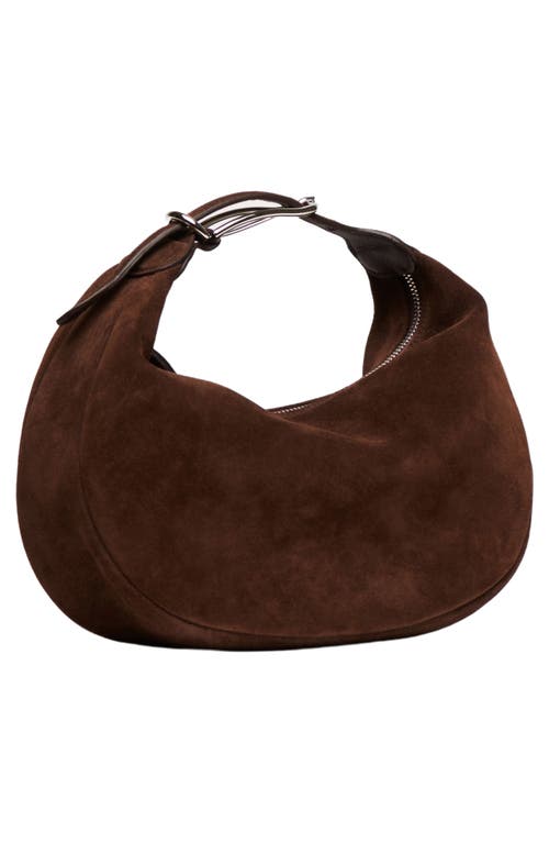 Little Liffner Moon Suede Top Handle Bag In Brown