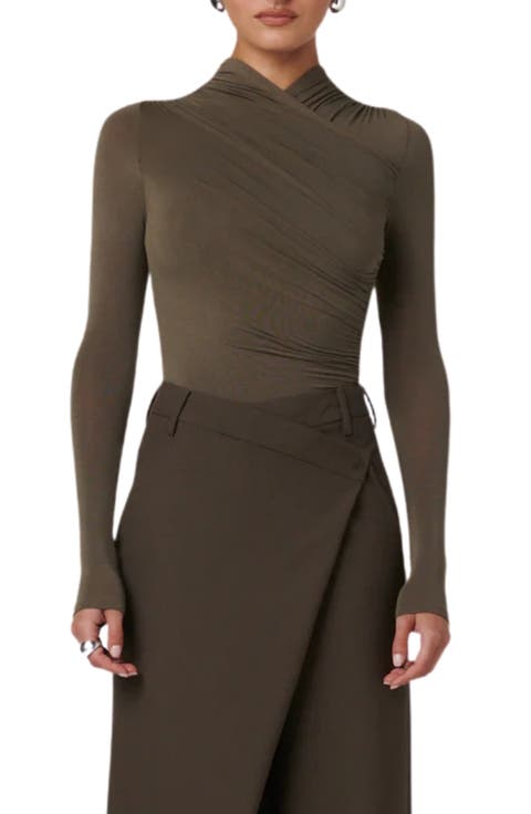 Amrita Ruched Long Sleeve Bodysuit