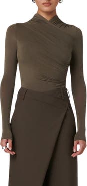 Bayse Amrita Ruched Long Sleeve Bodysuit