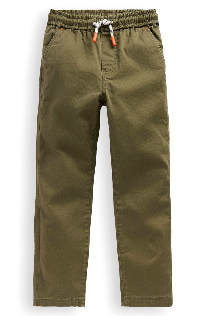 Mini Boden Kids' Slim Cotton Pull-On Pants, Main, color, Winter Moss