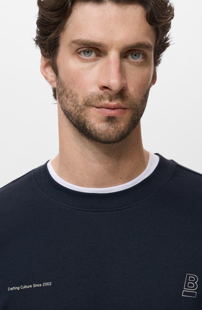 MANGO Cotton Graphic Print Sweatshirt, Alternate, color, Navy