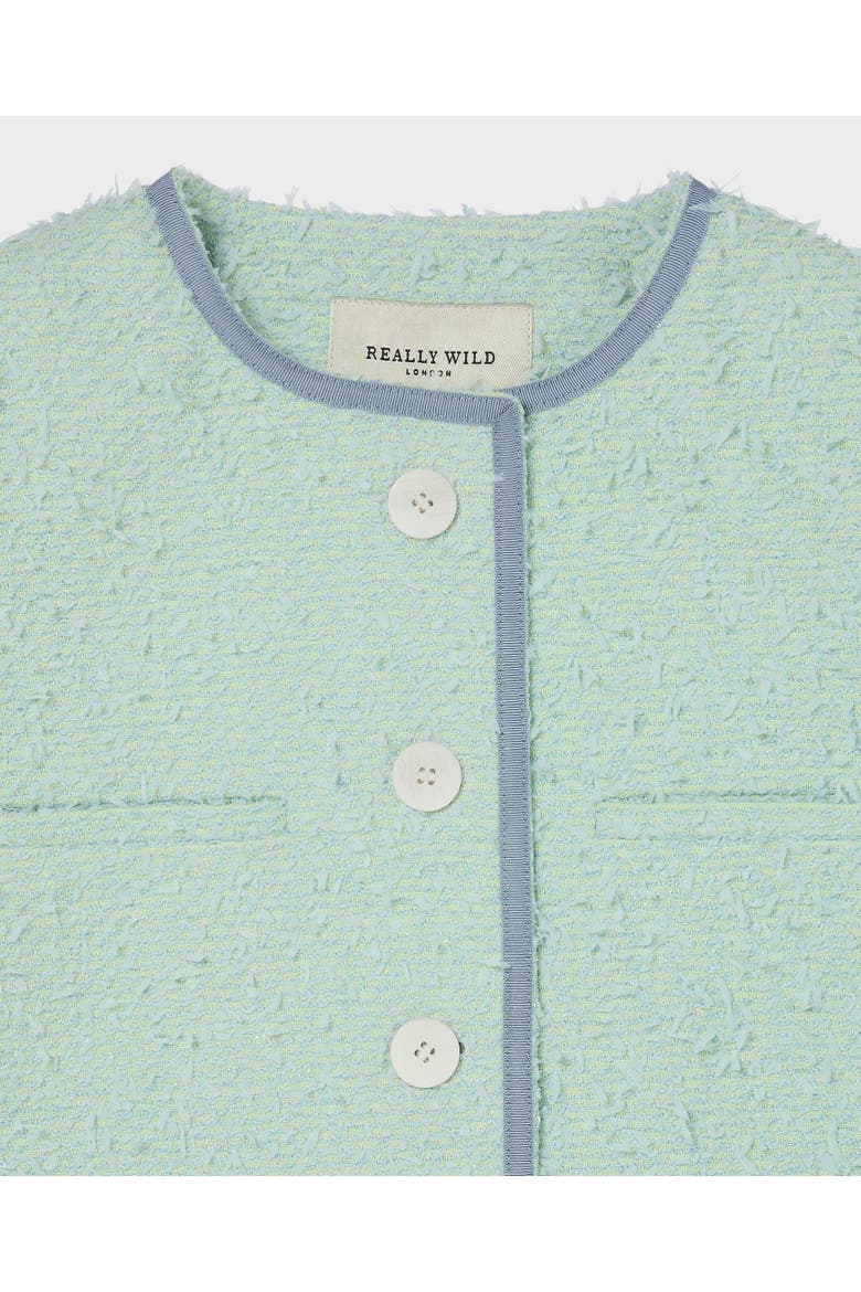Charlotte Cotton Blend Braided Boucle Jacket, Alternate, color, Mint