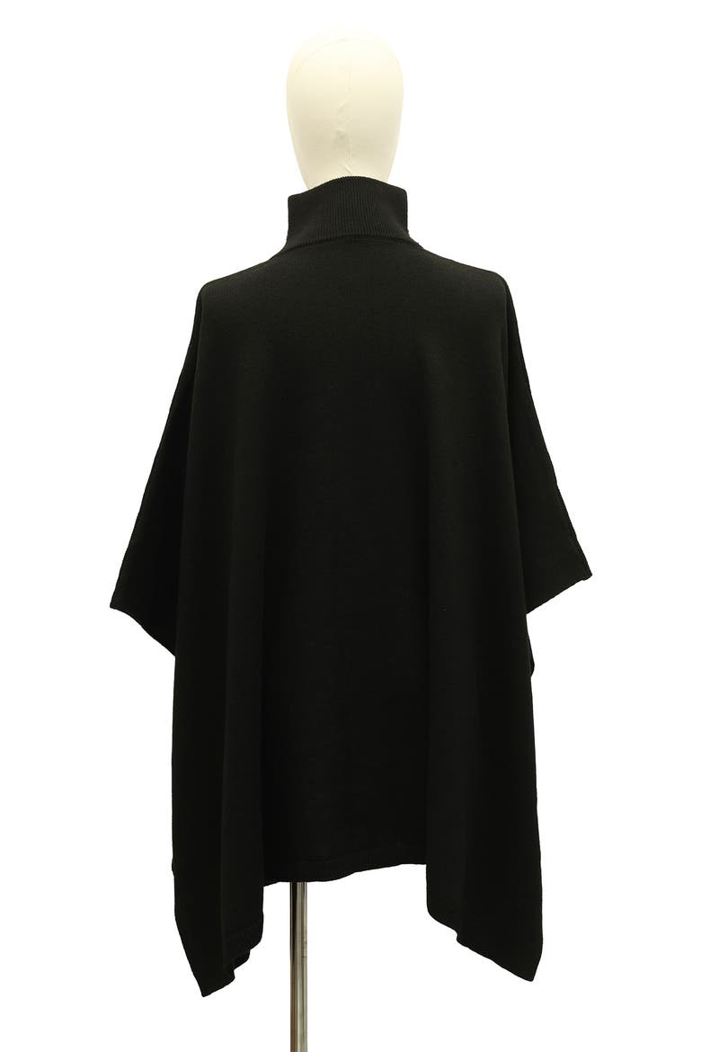 Zip-Up Poncho, Alternate, color, BLACK