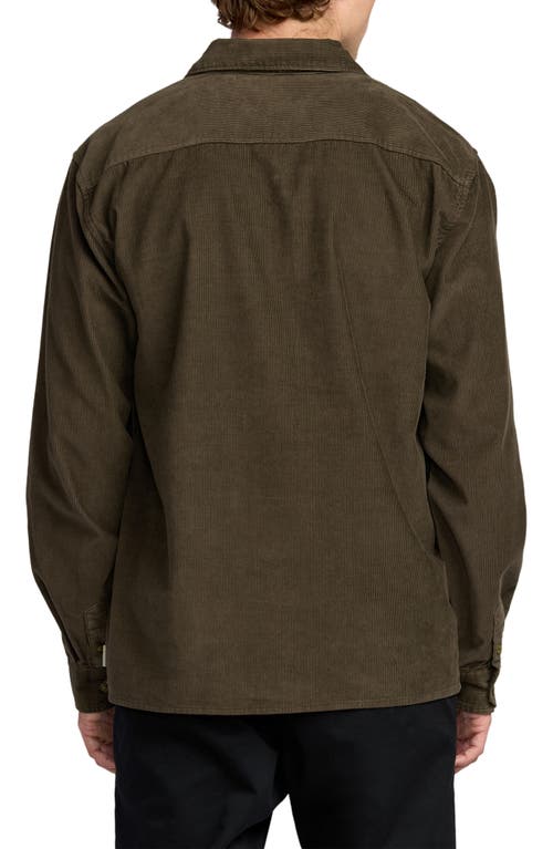 Billabong Austin Garage Corduroy Button-up Shirt In Green