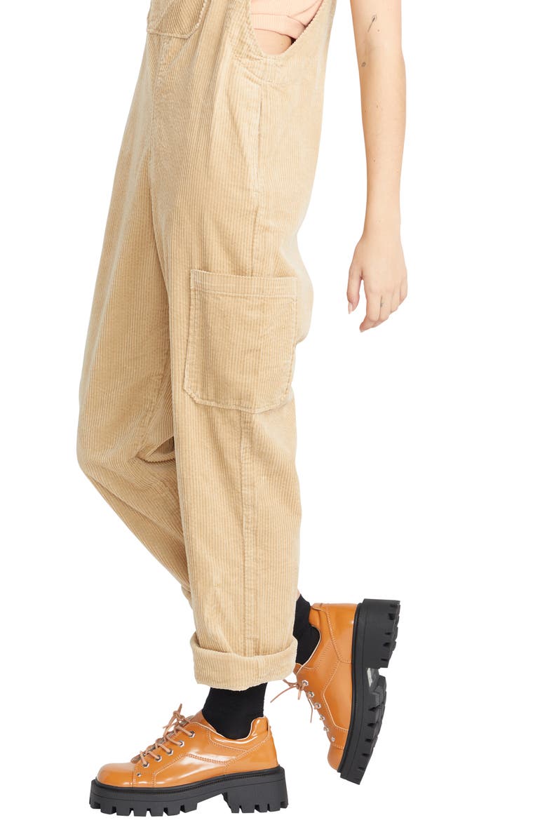 Volcom Stone Street Cotton Corduroy Overalls, Alternate, color, 