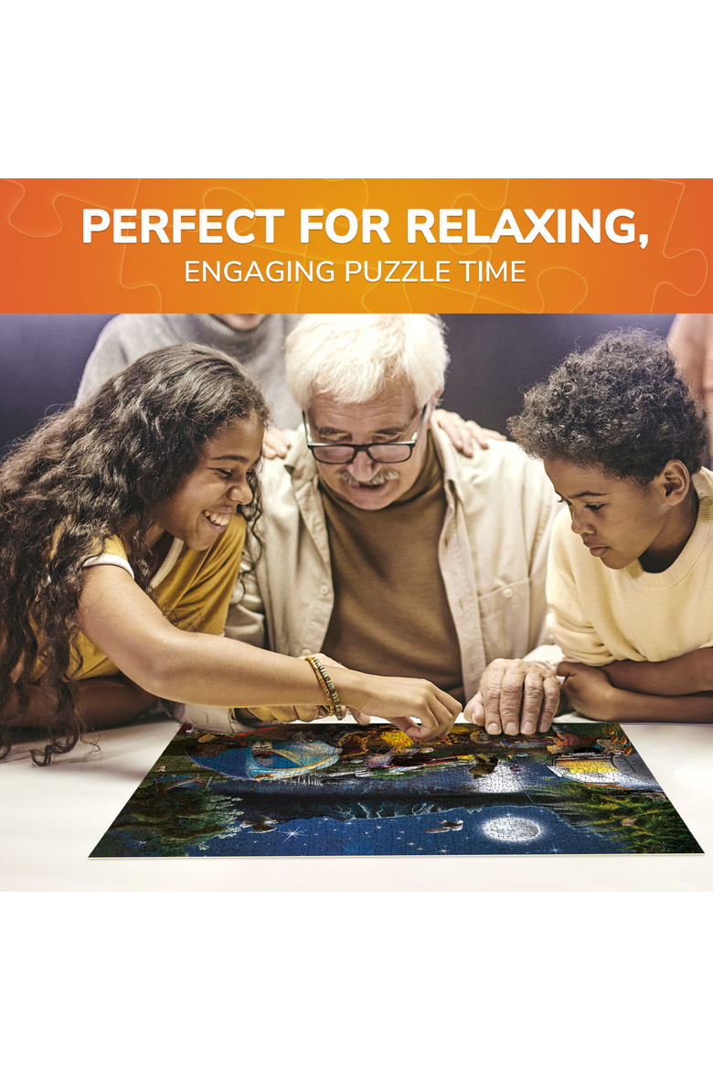 1000 Piece Adventure Jigsaw Puzzle for Adults, Alternate, color, Campfire