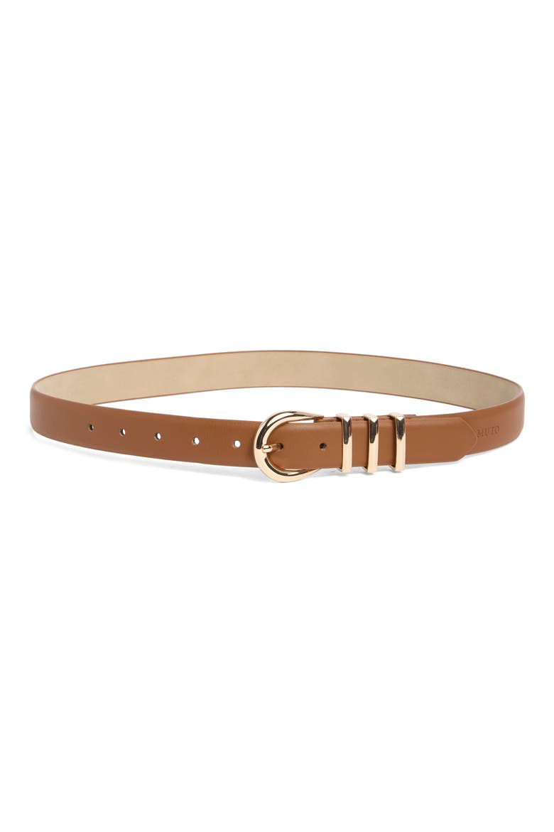 Triple Keeper Feather Edge Belt, Main, color, LUGGAGE